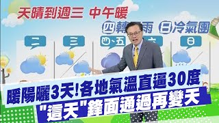 【戴立綱報氣象】暖陽曬3天！各地氣溫直逼30度 "這天"鋒面通過再變天 20250310