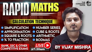 #108 Speed Maths for Bank Exams 2025 | SSC | Simplification, Quadratic, Number Series | Vijay Mishra