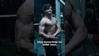 Average Gymrat Enters💀 #ghibli #ghibliart #trending #shortsviral #gym #bodybuilding