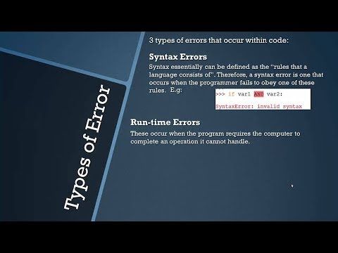 Common Types of Error || types of error in programming