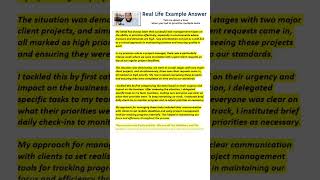 Tell me about a time when you had to prioritise multiple tasks. Interview Answer Example.