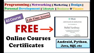50 Online free courses with certificates | free programming courses | Android | Python | JAVA