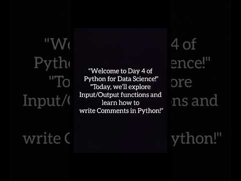 Python Day 4 (part 1): Input, Output & Comments Explained!