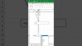 #excelfunctions Use STDEV to calculate the standard deviation of a group of values #exceltips