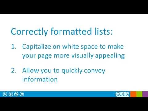 Formatting Lists