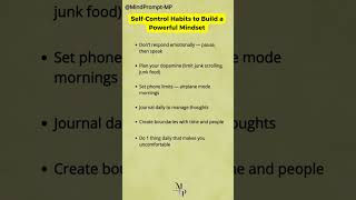 elf-Control Habits to Build a Powerful Mindset #SelfControl #PowerfulMindset #MasterYourself