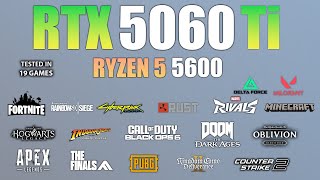 RTX 5060 Ti Gaming Performance in 19 Games with Ryzen 5 5600