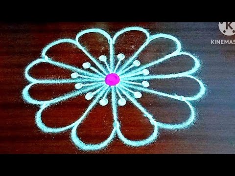 2 Beautiful rangoli designs #easyfridaymuggulu #easyrangolidesign #pullikolamdesign