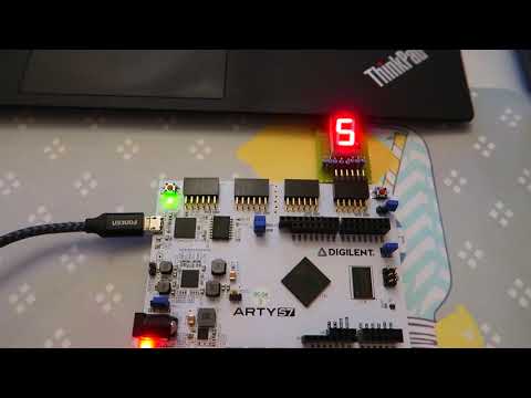 Seven segment display controlled by Arty S7 board