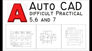 AutoCAD - Difficult Practical -5,6,7 for Beginner -AutoCAD Tutorial