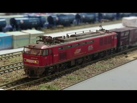 Kato 3059 EF510 0 コキ107＋コキ106　18両コンテナ貨物走行動画
