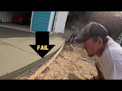 Concrete Experiment Fail - Small garage apron.