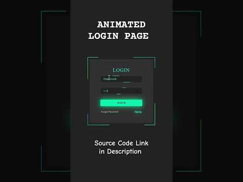 Animated Login Page | Free Source Code | #design2code #freetemplates #viralshorts #creativewebsite