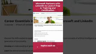 Microsoft Partners with LinkedIn to Launch Free AI Training and Certification #shorts #seoupdates