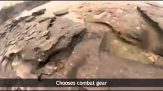 chooses combat gear