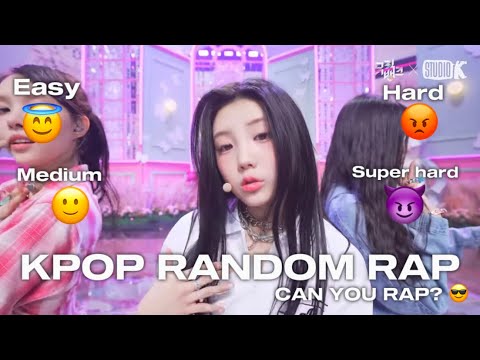 K-POP Random Rap Challenge 😎‼️ [ From EASY to SUPER HARD ] With Easy lyrics + Music 🎵