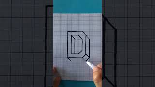 How to draw 3D letter D #drawing #art #3ddrawing #3dtrick #3ddrawingeasy