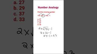Math MCQ 180* #you_tube_short #number_analogy #reasoning_tricks #number_series #missing_number