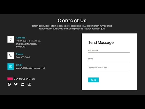 How to make Responsive Contact Us page Form using HTML  and CSS | Project 10