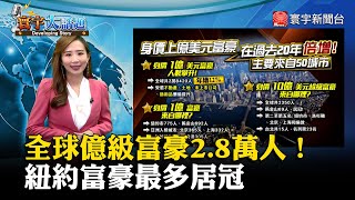 【葉思敏主播】全球億級富豪2.8萬人！紐約富豪最多居冠 #寰宇大話題 20231016｜#寰宇新聞 @globalnewstw