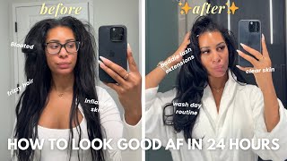 EXTREME 24 HR SUMMER GLOW UP | DIY lash extensions, wash day hacks, oral hygiene, gut health + MORE