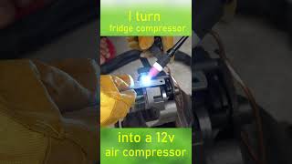 I turn fridge compressor into 12v air compressor #shorts