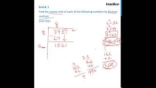 Ex 5.4, 1 (viii) - Find square root of 7921 (By Division Method) - Step by Step - Teachoo