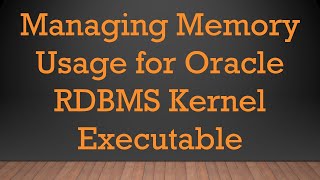 Managing Memory Usage for Oracle RDBMS Kernel Executable