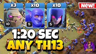 TH13 Golem Bowler Witch Attack With 10 Zap Spell | Best TH13 Attack Strategy in Clash of Clans 🔥