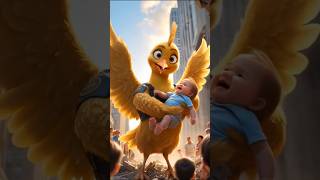 Brave Chick Saves Baby in Quake! #ai #aianimation #airescue #aichicken #aishorts #aivideo #aitrends