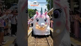 Unicorn Themed Train 🎀 Would you like to ride? #train #travel #unicorn  #funny #subway #viralshorts