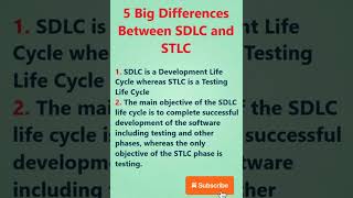 5 big difference between sdlc and stlc life cycle #shorts