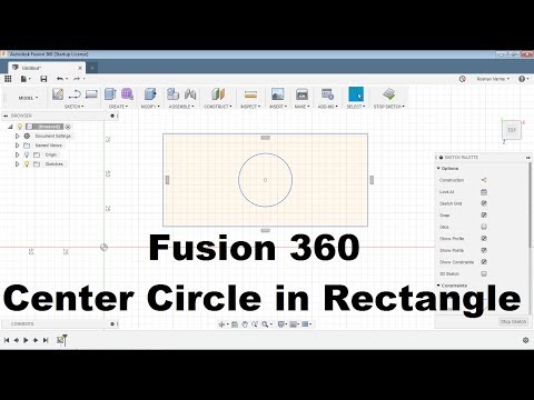 Fusion 360 Center Circle in Rectangle