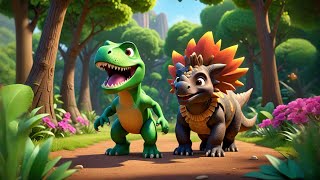 Four Dinos Count Back from Ten | Backward Counting Song Kids | Fun Dinosaur Rhyme and Learning Song