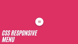 CSS Responsive Menu | CSS Animated Menu