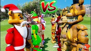 CHRISTMAS ANIMATRONICS vs HALLOWEEN ANIMATRONICS! (GTA 5 Mods FNAF RedHatter)