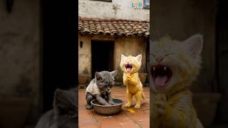 poor cat got paint spilled on him #cat #poorcat #viral #shorts #shortvideo #trending