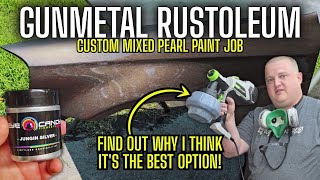RUSTOLEUM GUNMETAL PEARL PAINT JOB USING THE PHALANX ELECTRIC SPRAY GUN HOW TO STEP BY STEP