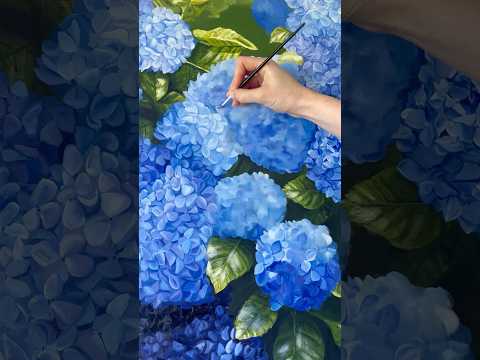Blue Hydrangea Inspiration #paintinginspiration #artprocess #paintingprocess #newengland #cozyart