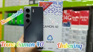 Tecno Camon 40 8gbrem 128gbrom 50mp camera AMOLED display #unboxing #tecnocamon40 #shamstech