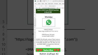 Insert LOGO from IMAGE Function in Excel 365 #exceltips #exceltutorial #excelmastery #shorts #pctips