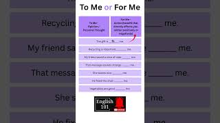 To Me vs For Me | What's the Difference?