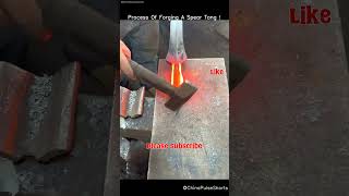 Forging a Spear Tang from Red-Hot Steel! 🔥🛠️ #bladesmith #spearforging