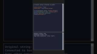 Convert String to Boolean in Python (type casting) #typecasting #pycode #pyscript #pycode #pyside