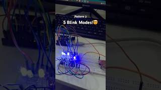 5 LED Blink Patterns with Just 1 Button!💡🤯 #arduino #LEDPatterns #DIYElectronics #ledshow  #shorts