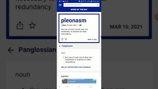 Word of the Day: 3-10-21 Pleonasm