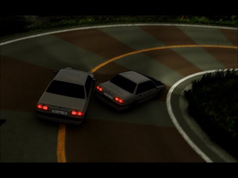 Takumi overtakes Shinji but in BeamNG.drive