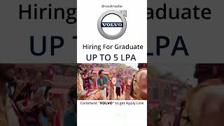 Volvo Hiring For Graduate Apprentice Trainee