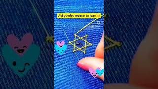 Mira lo facil que  reparar jean rotura roto #costura #arreglos #sew #sewing #corteyconfeccion