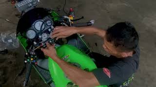 Pasang Steering Damper Ninja 150 RR Matris dan Bracket Steering Damper BPRO